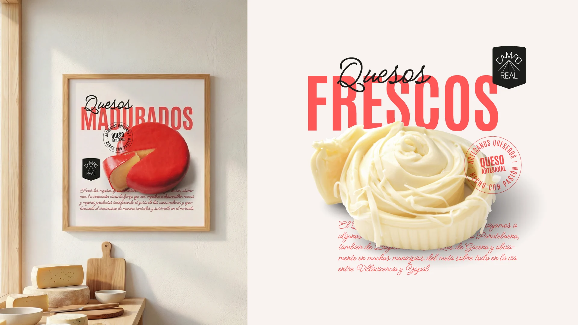 Campo Real – pieza Quesos frescos y afiche madurados