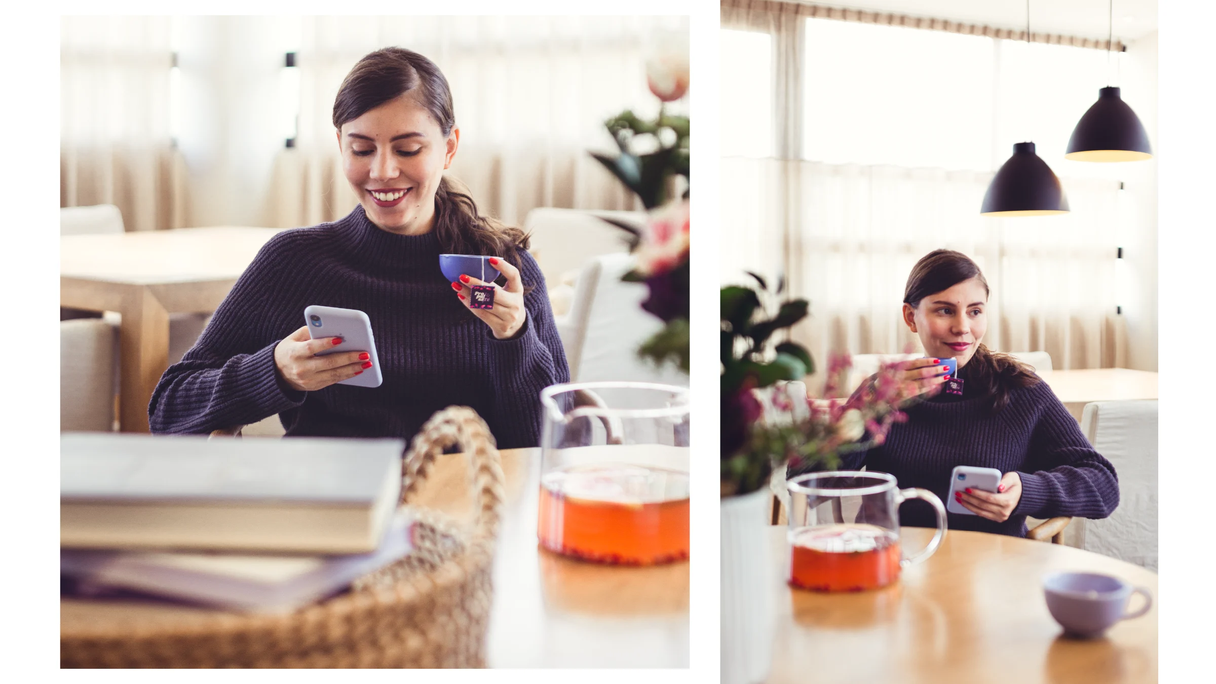 Propúlsate – mujer trabajando con una infusión en la mesa